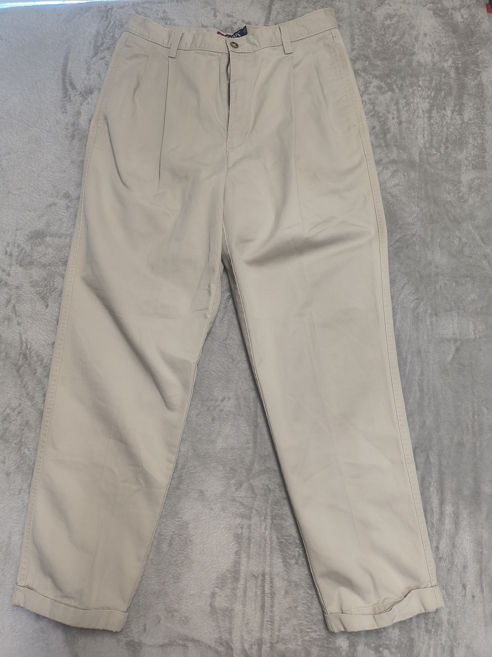 Chaps Ralph Lauren Pleated Chino Pants - Light Beige